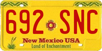 NM license plate 692SNC