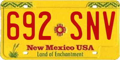 NM license plate 692SNV