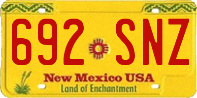 NM license plate 692SNZ