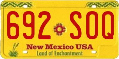 NM license plate 692SOQ