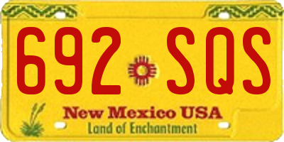 NM license plate 692SQS