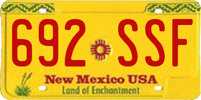 NM license plate 692SSF