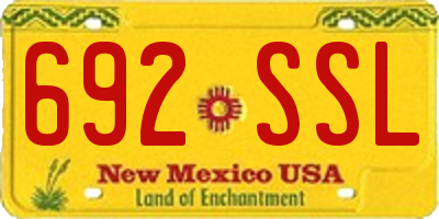 NM license plate 692SSL