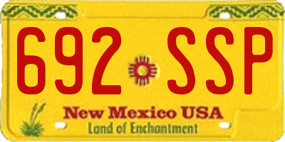 NM license plate 692SSP