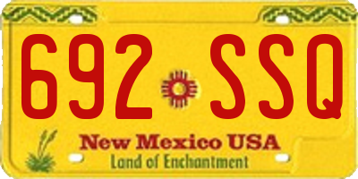 NM license plate 692SSQ