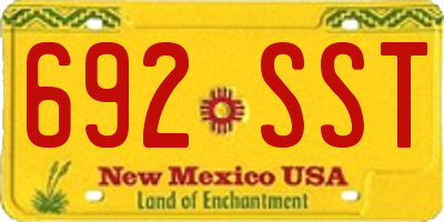 NM license plate 692SST