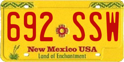 NM license plate 692SSW