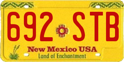 NM license plate 692STB