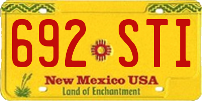 NM license plate 692STI
