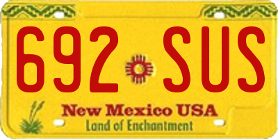 NM license plate 692SUS