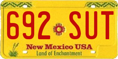 NM license plate 692SUT
