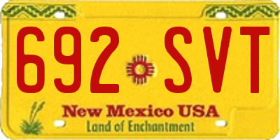 NM license plate 692SVT