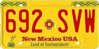 NM license plate 692SVW