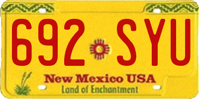 NM license plate 692SYU