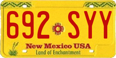NM license plate 692SYY