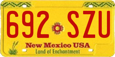 NM license plate 692SZU