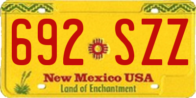 NM license plate 692SZZ