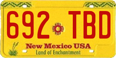 NM license plate 692TBD