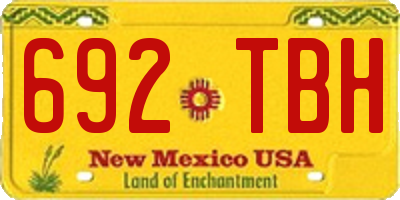 NM license plate 692TBH