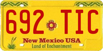 NM license plate 692TIC