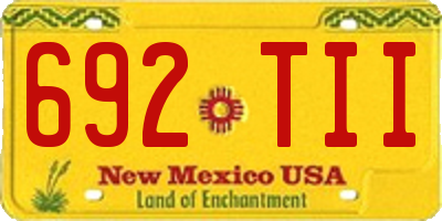 NM license plate 692TII