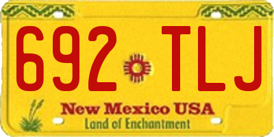 NM license plate 692TLJ