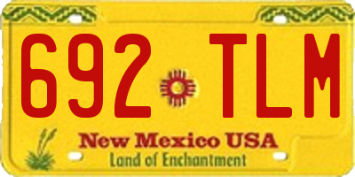 NM license plate 692TLM