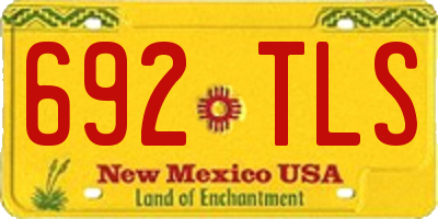 NM license plate 692TLS