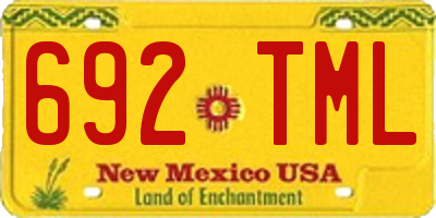 NM license plate 692TML