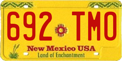 NM license plate 692TMO