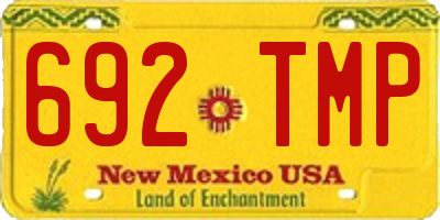 NM license plate 692TMP