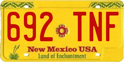NM license plate 692TNF