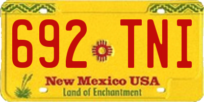 NM license plate 692TNI