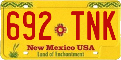 NM license plate 692TNK