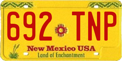 NM license plate 692TNP