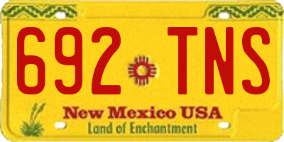 NM license plate 692TNS