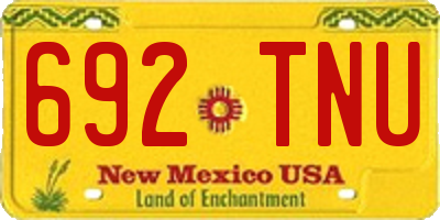 NM license plate 692TNU