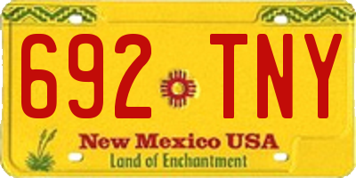 NM license plate 692TNY