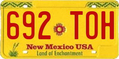 NM license plate 692TOH