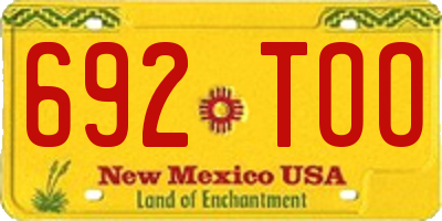 NM license plate 692TOO