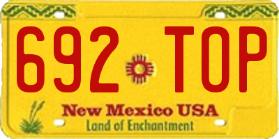 NM license plate 692TOP