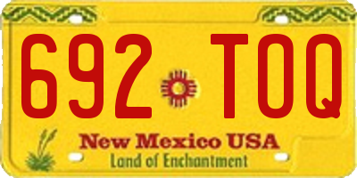 NM license plate 692TOQ