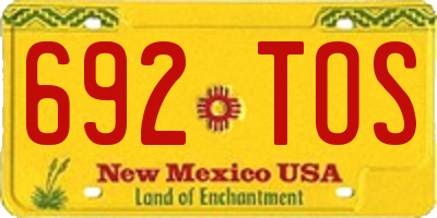 NM license plate 692TOS