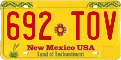 NM license plate 692TOV