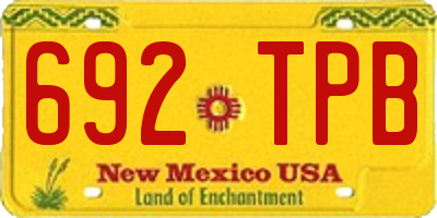 NM license plate 692TPB