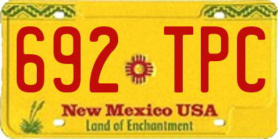 NM license plate 692TPC