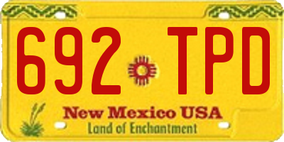 NM license plate 692TPD