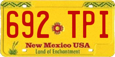 NM license plate 692TPI