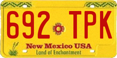 NM license plate 692TPK
