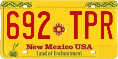 NM license plate 692TPR